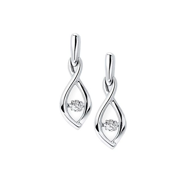 Shimmering Diamonds -  Rp Sterling Silver Earrings w/ 2=0.05 twd Barnes Jewelers Goldsboro, NC