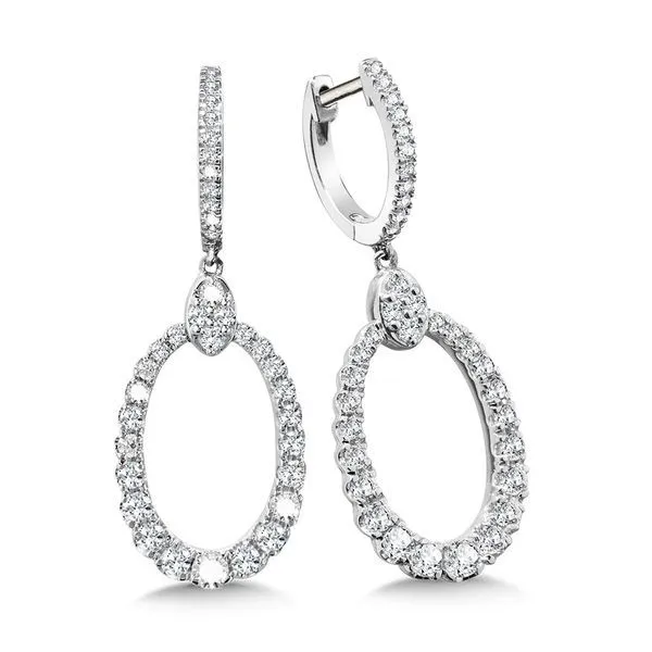 SDC  Oval Diamond Dangle Earrings, 14KT White Gold, 0.88CTTW Round, Color: G/H, Clarity: SI2  EDD3558-W Barnes Jewelers Goldsboro, NC