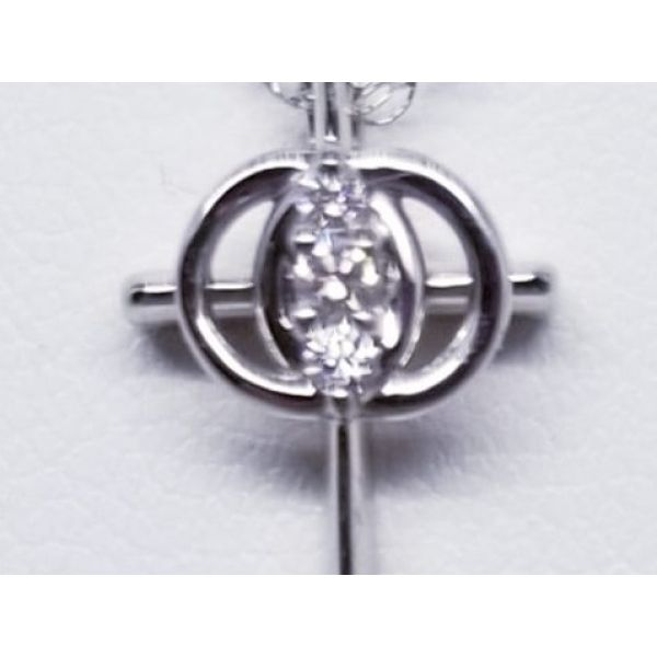 Rhodium Sterling Silver Christian Marriage Symbol Pendant w/ 14K White Wedding Rings. Rhodium Sterling Silver Chain Length 18.   Barnes Jewelers Goldsboro, NC