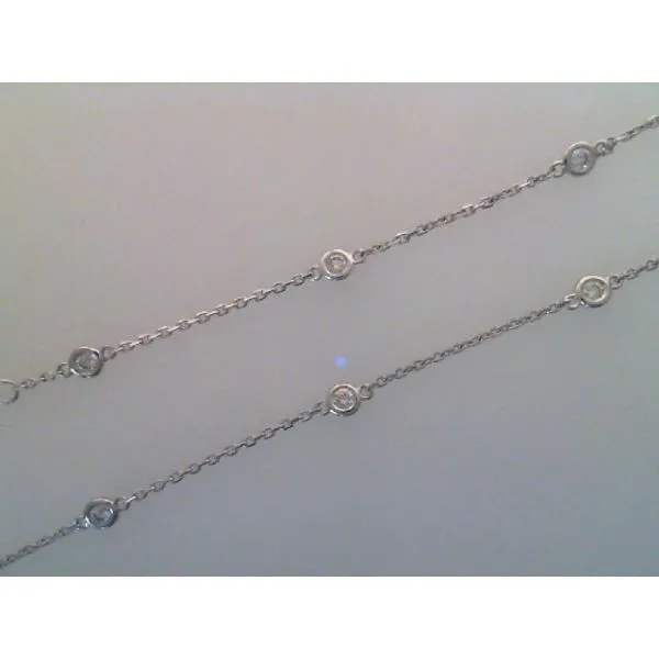 White 14 Karat Diamond Section Necklace Length 18 With 14=0.75Tw Round Diamonds Barnes Jewelers Goldsboro, NC