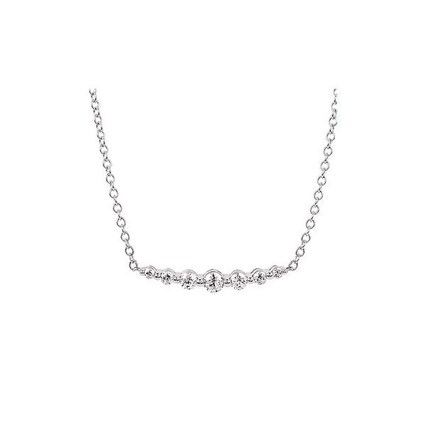 14K White Diamond Fashion Necklace Length 18