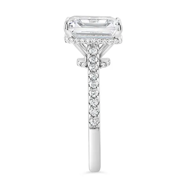 AMERICAN RING SOURCE  Double Hidden Halo Lab Grown Diamond Engagement Ring Semi Mount, 14KT White Gold, Holds 3.00CT Emerald Center, 0.36CTTW Round, S Image 3 Barnes Jewelers Goldsboro, NC