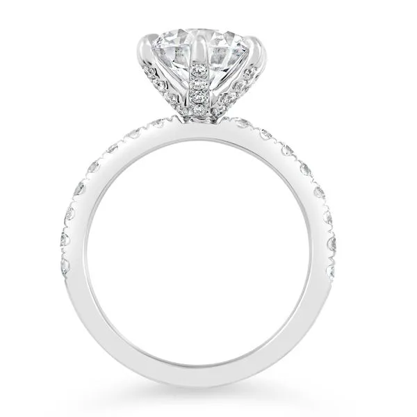 AMERICAN RING SOURCE  Prong Set Lab Grown Diamond Engagement Ring Semi Mount, 14KT White Gold, Holds 2.00CT Round Center, 0.58CTTW Round, Size 6.5  LG Image 2 Barnes Jewelers Goldsboro, NC