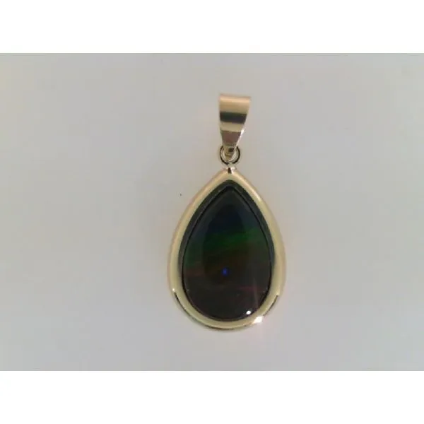 KORITE - 14K Yellow, Ammolite Pendant, Pear Shape, 11mm x 15mm,  P836214-AA-T2-SP-Y Barnes Jewelers Goldsboro, NC