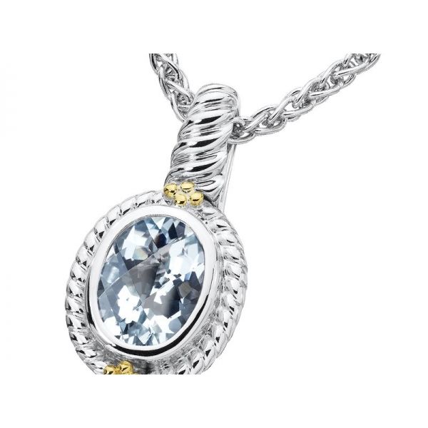 Rhodium Sterling Silver & 18Ky Pendant/Necklace, 