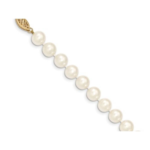 Pearl Necklace- 8-9mm White Near Round  Cultured Freshwater Pearl Necklace, Single Strand, 14KY Pearl Clasp, Length 20