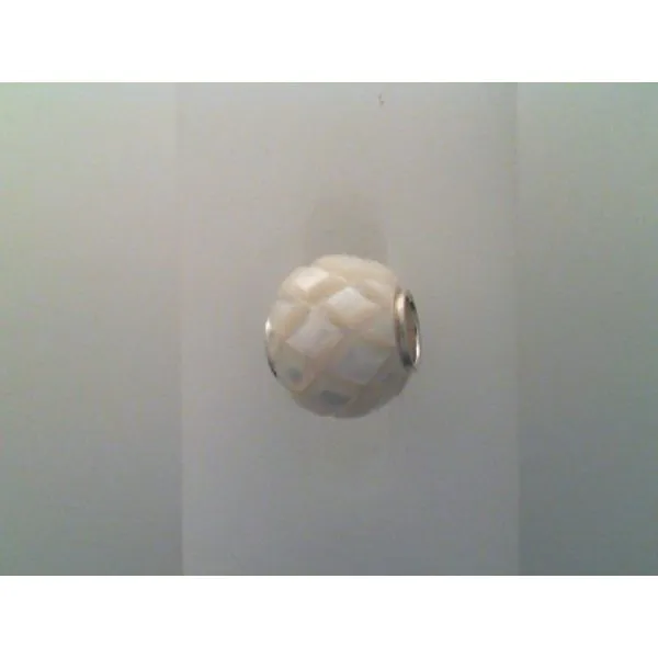 Queen Bead Hand Carved White Freshwater Pearl w/ Sterling Silver Tube Insert   apx. 11mm x 9.6mm Barnes Jewelers Goldsboro, NC