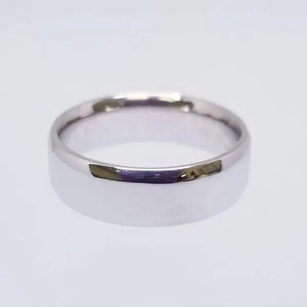 14K White Band/Ring .Polished, 6.3mm, Size 8 Barnes Jewelers Goldsboro, NC