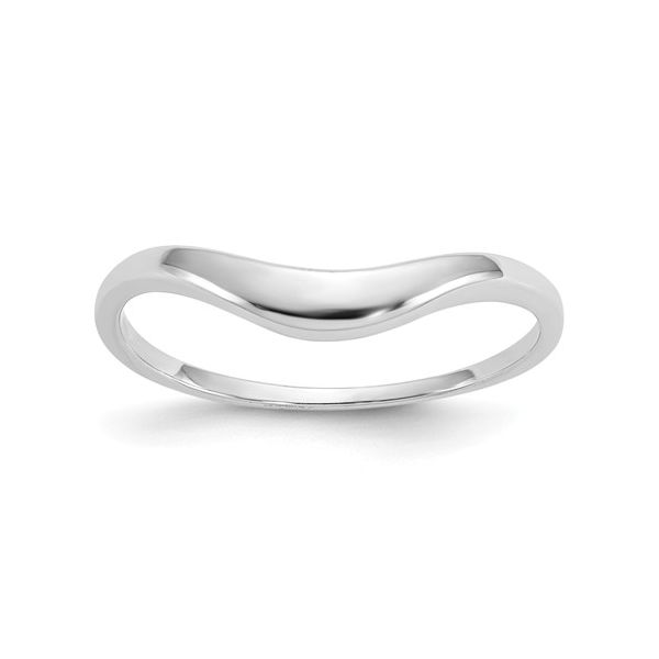 White 14 Karat Polished Curved Ring Size 6.75 Barnes Jewelers Goldsboro, NC