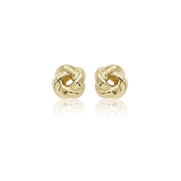 Yellow 14 Karat 8mm Love Knots Stud Earrings Barnes Jewelers Goldsboro, NC