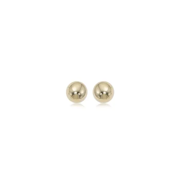 Yellow 14 Karat 7mm Ball Stud Earrings Barnes Jewelers Goldsboro, NC