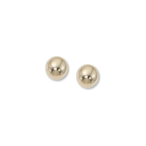 Yellow 14 Karat 8mm Polished Ball Studs Barnes Jewelers Goldsboro, NC