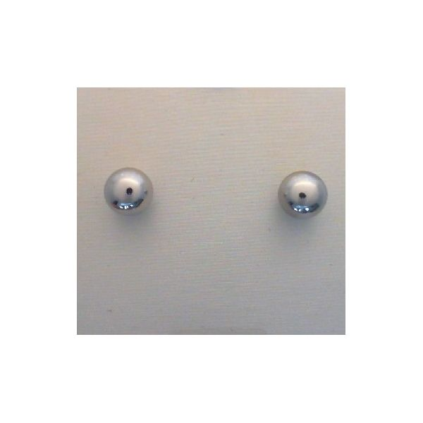 White 14 Karat 7mm Ball Stud Earrings Barnes Jewelers Goldsboro, NC