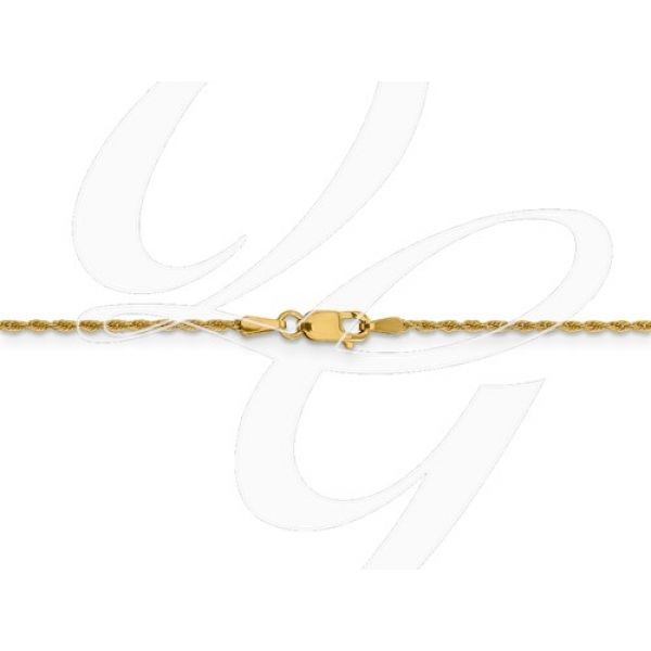 Yellow 14 Karat 1.3mm Pendant Rope Chain Length 18 Image 3 Barnes Jewelers Goldsboro, NC