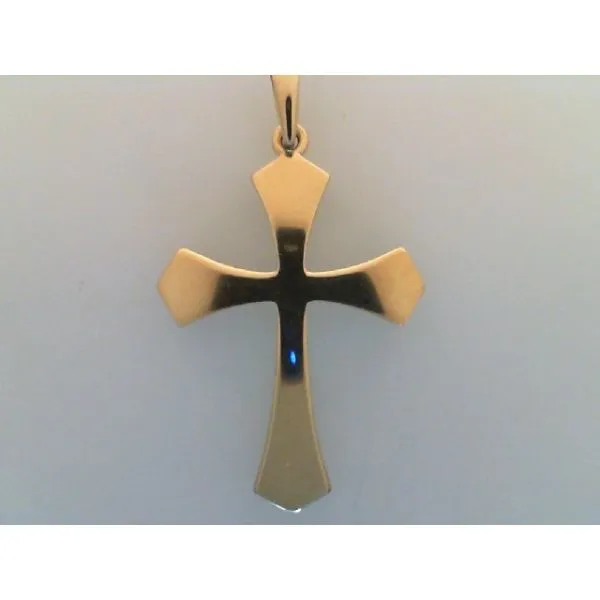 14 Karat Yellow Cross Pendant, Polished,  26mm x 18mm apx. Barnes Jewelers Goldsboro, NC