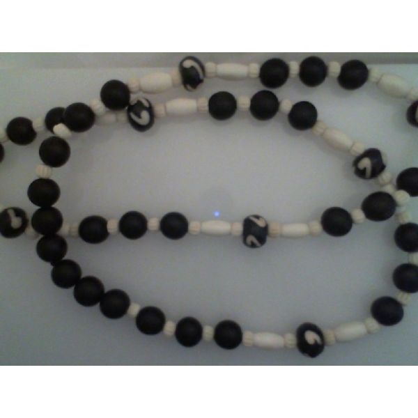 Necklace with assorted bone and wooden beads apx 32