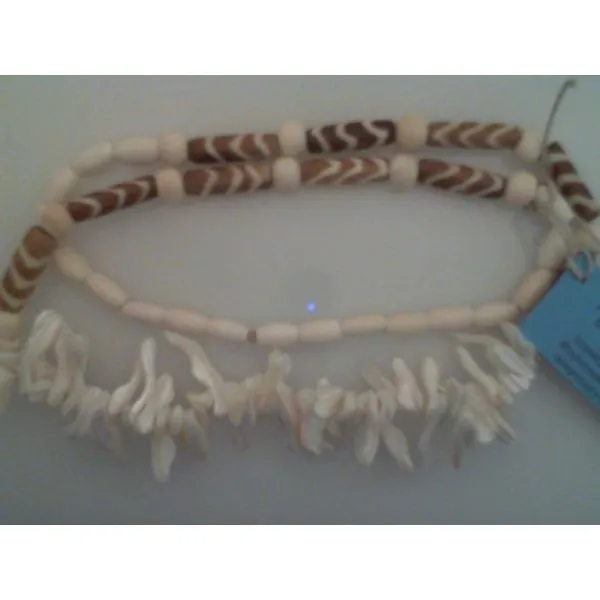 Necklace with assorted bone, wood and Mother of pearl beads   apx. 29