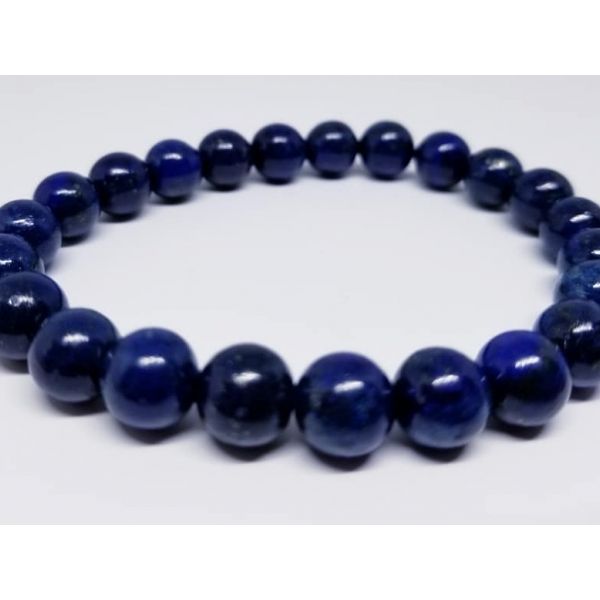 8mm Blue Lapis Bead Stretch Bracelet Barnes Jewelers Goldsboro, NC
