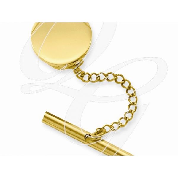 Gent's Yellow Gold Plated Polished Tie Tac Barnes Jewelers Goldsboro, NC