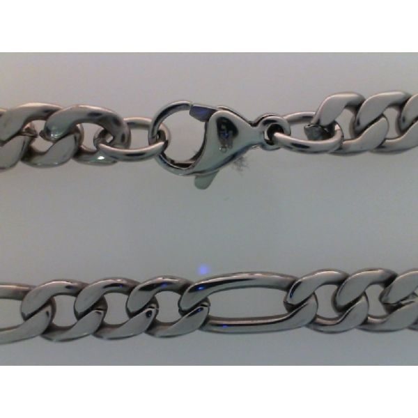 Stainless Steel 6.3mm Figaro Chain 22