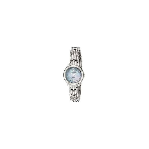 Tressia Solar  Watch, Stainlesssteel,  23mm case, Blue Mother of Pearl  Dial with 10 diamonds,   Strap/Brac.: BraceletClasp: Dep Barnes Jewelers Goldsboro, NC
