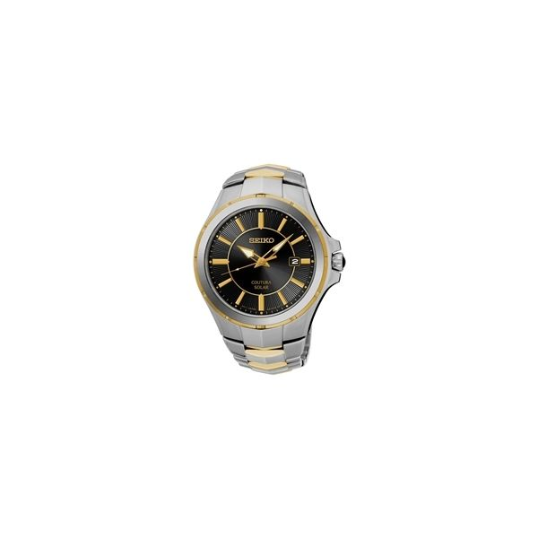 Mens Coutura Watch, Solar, 10 Month Power reserve, 330 ft W/R,  Stainless steel w/goldtone accents, 42.5mmCase, Fixed Bezel, Sap Barnes Jewelers Goldsboro, NC