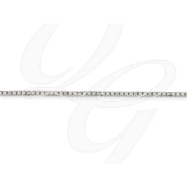 Rhodium Sterling Silver 1.7mm Box Chain 18