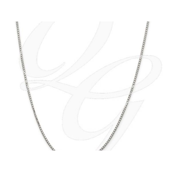 Rhodium Sterling Silver 1.7mm Box Chain 18