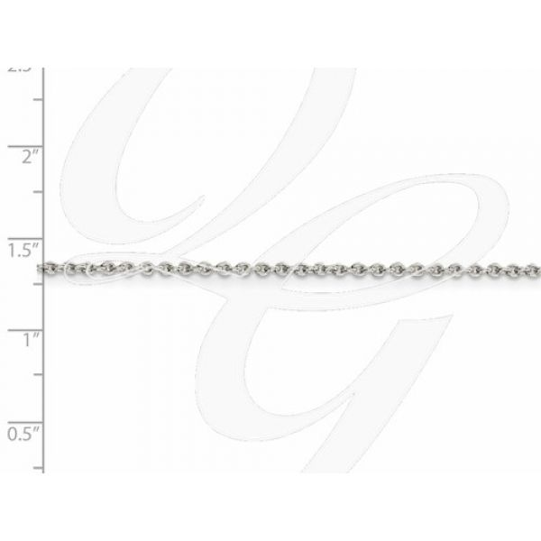 Rhodium Sterling Silver 1.95mm Cable Chain 18