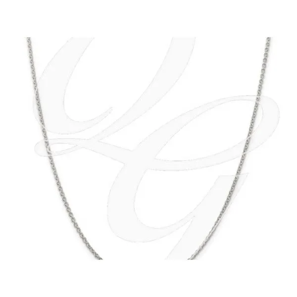 Rhodium Sterling Silver 1.95mm Cable Chain 18