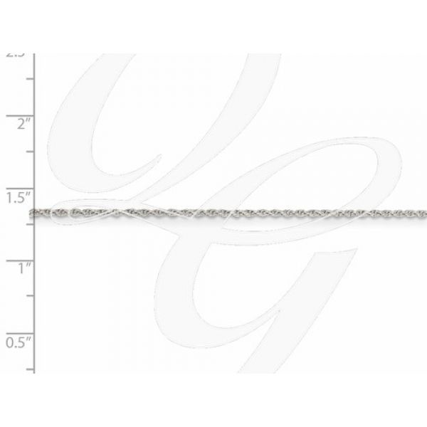 Rhodium  Sterling Silver 1.3mm Loose Rope Chain 16