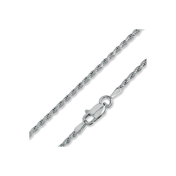 Rhodium Sterling Silver 040 Rope Chain Length 20 Barnes Jewelers Goldsboro, NC