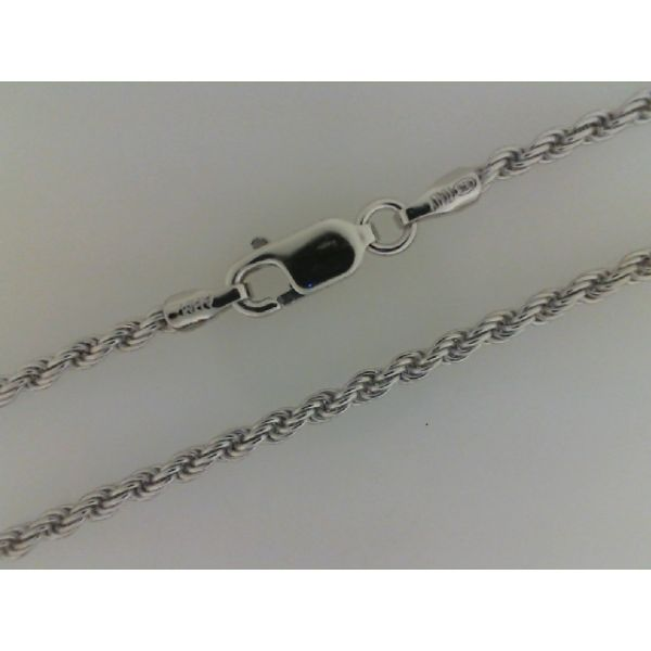 MMA - Rhodium Sterling Silver 040  2mm Rope  Chain, Length 24