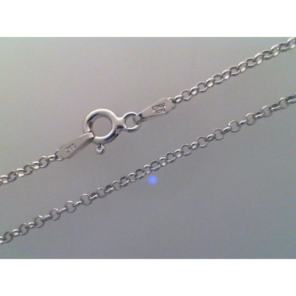 Quality gold - Rhodium Sterling Silver 1.5mm Rolo Chain 24