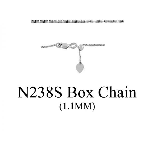 Rp Sterling Silver 1.1mm Adjustable Box Chain Length 22 Barnes Jewelers Goldsboro, NC