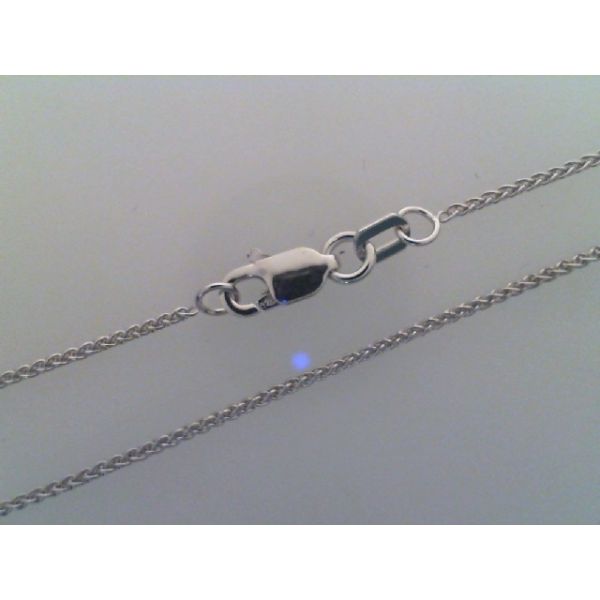 Rhodium  Sterling Silver 1.05mm Wheat Chain Length 16 