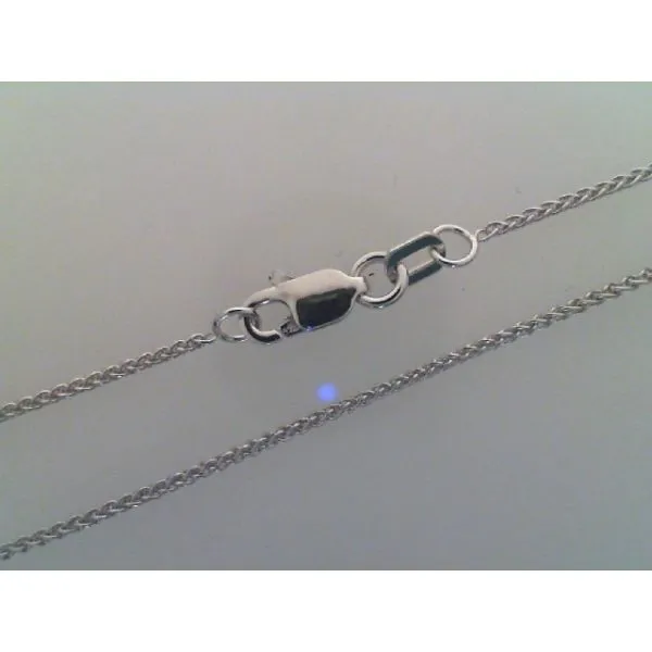 Rhodium Sterling Silver  1.05mm Wheat Chain, Length 24