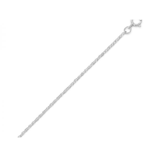 Rhodium Sterling Silver 1mm Lite Rope Chain, Spring Ring Clasp, Length 20 Barnes Jewelers Goldsboro, NC