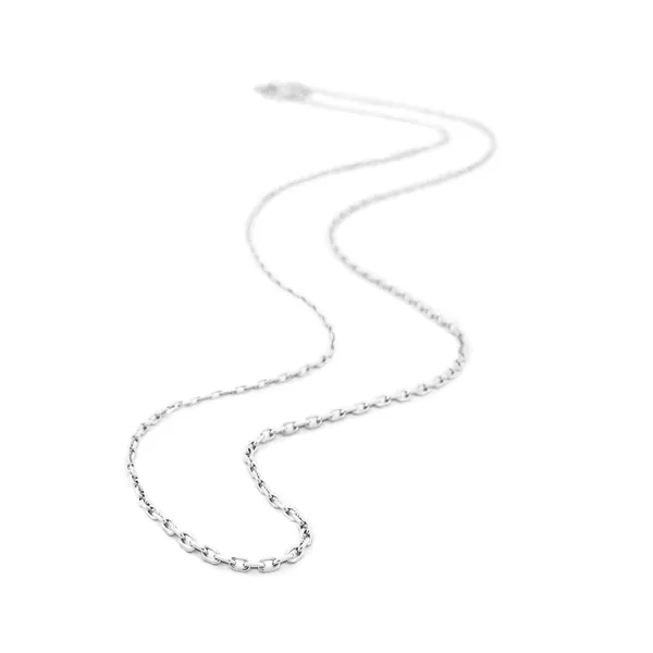 Rhodium Sterling Silver D/C  Cable 040 Chain Length 18