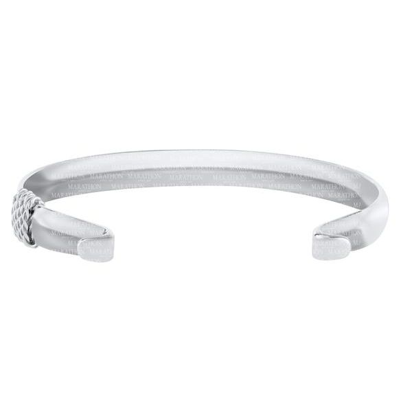 Sterling Silver Convertible Bracelet with rope detail.  Length 6.5 Barnes Jewelers Goldsboro, NC