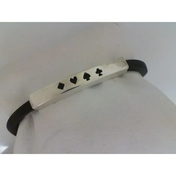 Black Silicone Bracelet Length 7