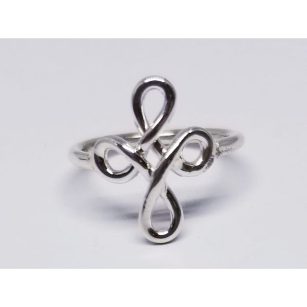 BJ  -  Handmade Sterling Silver Wire Wrapped  Cross Ring sz4. 5 Handmade at Barnes Jewelers Barnes Jewelers Goldsboro, NC
