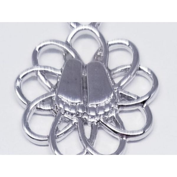 Rhodium Sterling Silver Baby Feet Swirl Charm/Pendant. Barnes Jewelers Goldsboro, NC
