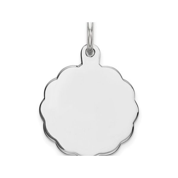 Sterling Silver Scalloped 13mm Disk Charm Barnes Jewelers Goldsboro, NC