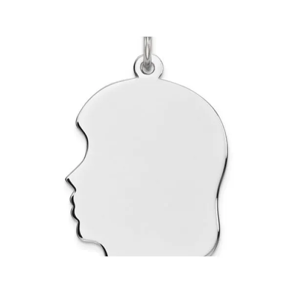 Sterling Silver Girl Silhouette Head Charm Length 23mm Barnes Jewelers Goldsboro, NC