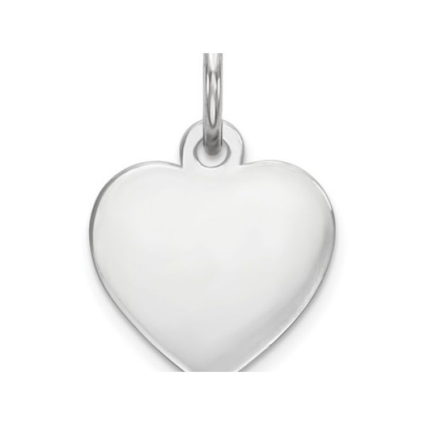 Sterling Silver Heart Disk Charm 11mm x 10mm Barnes Jewelers Goldsboro, NC