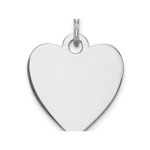 Sterling Silver Heart Charm/pendant/disk  14 x 14mm Barnes Jewelers Goldsboro, NC