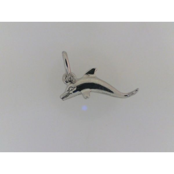 Rhodium Sterling Silver Dolphin Charm, 5585 Barnes Jewelers Goldsboro, NC