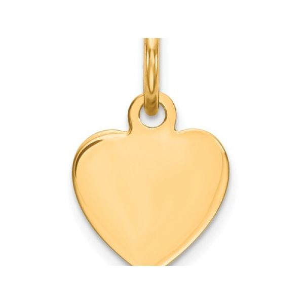 Gold plated Sterling Silver Small Heart Charm, 9mm length Barnes Jewelers Goldsboro, NC