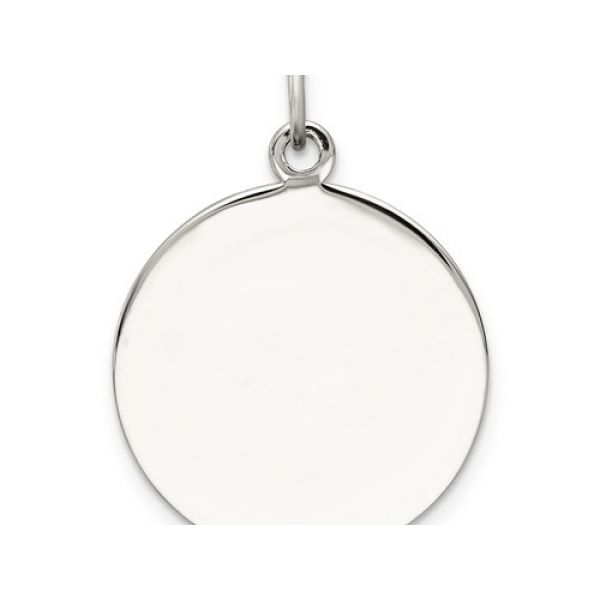 Sterling Silver 20mm Round Disk Charm/Pendant. Polished, Engravable Barnes Jewelers Goldsboro, NC